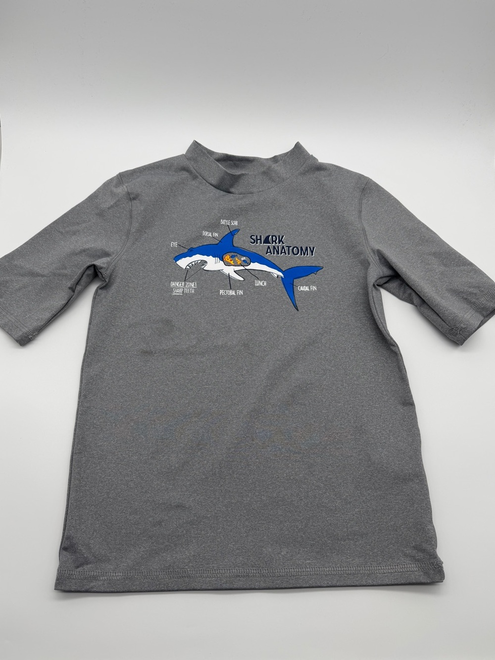 Cat & Jack Shark Anatomy Graphic Rashguard Size Small (6-7)